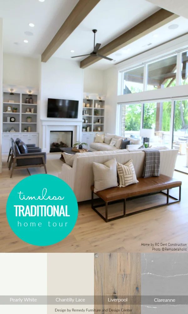 Timeless Traditional Home Tour, Paint Colors And Finishes: Mixed styles and finishes create a striking timeless yet traditional style home in this striking custom home, featuring e
