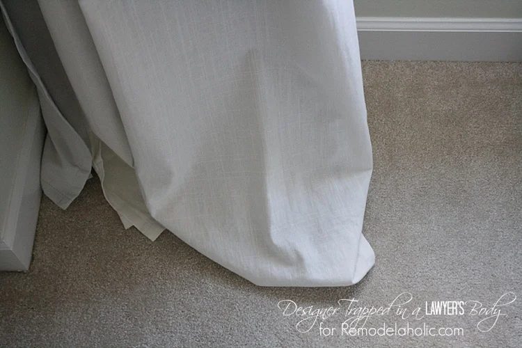 solid walkthrough on how to hem and embellish store-bought curtains for a custom look. Full walkthrough by Designer Trapped in a Lawyer's Body for Bekob.com!