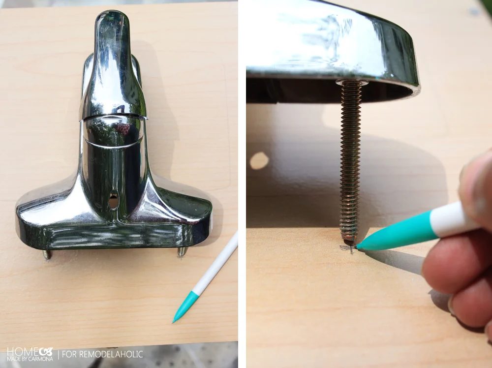 Upcycled faucet for a pretend kitchen for kids