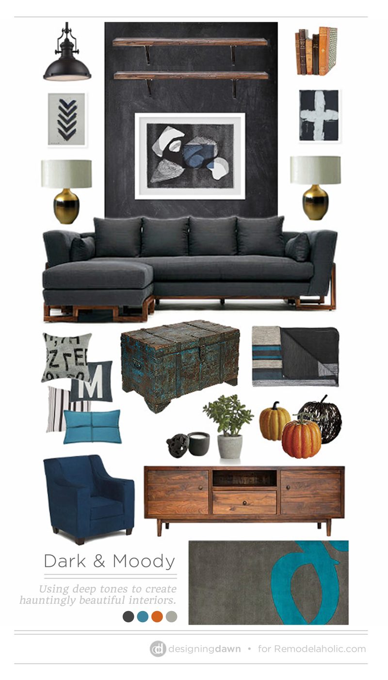 Dark & Moody Room Inspiration @Bekob #moodboard