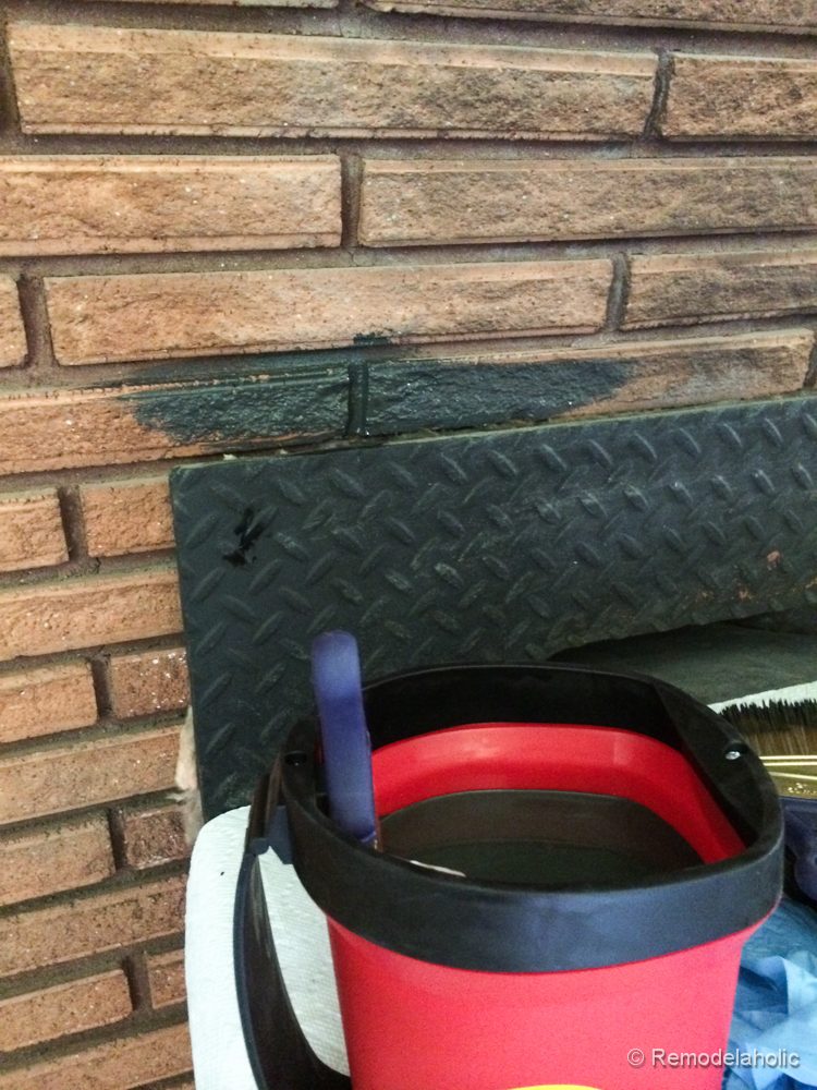 How to paint a brick mantel