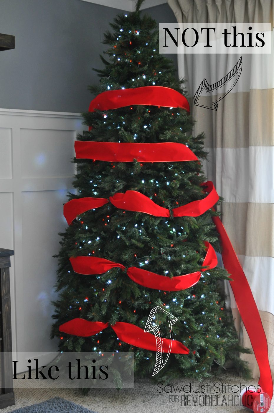 How to Decorate a Christmas Tree (like a professional) @Bekob #sawdust2stitches