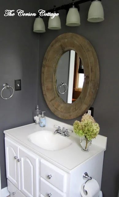 charcoal dark gray painted bathroom