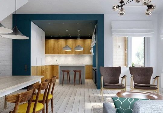 use a dark color to define a space (INT2 Architects via Apartment Therapy)