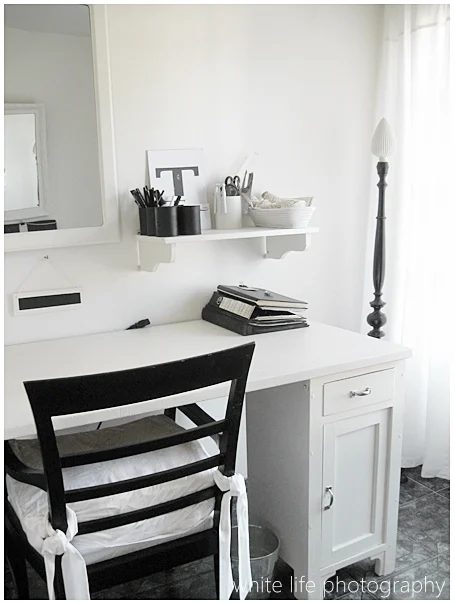 black and white office space