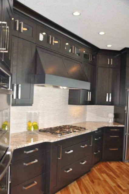 contemporary black kitchen cabinets