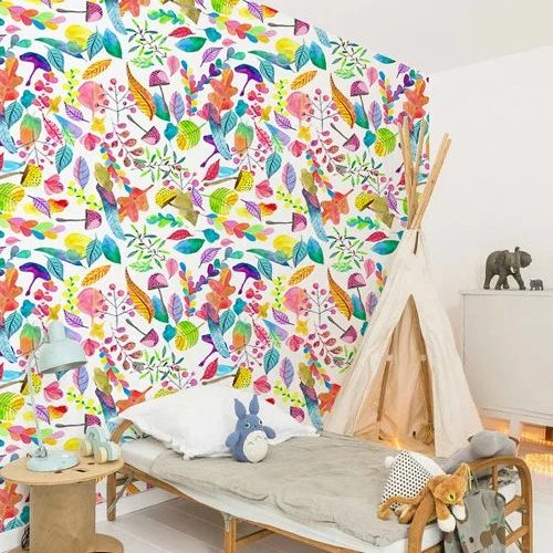 Bold Wallpaper Decor Tips, Colorful Leaves Wallpaper