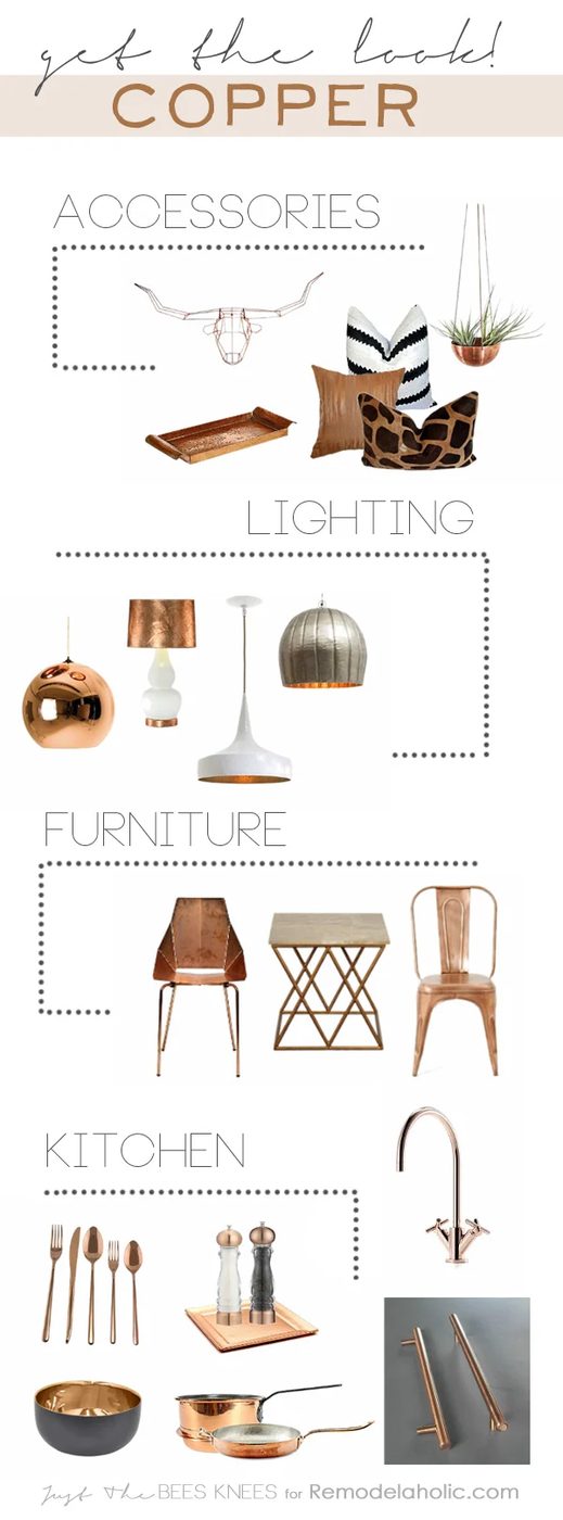 Decorating with copper, the trending classic warm metal, can be as direct as adding a few accessories. See our favorites here.