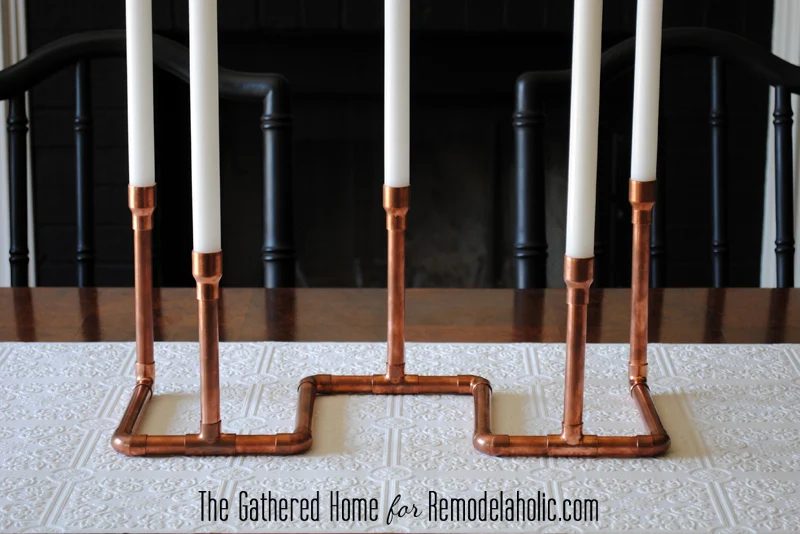 Handmade Copper Pipe Candelabra by The Gathered Home for Bekob.com