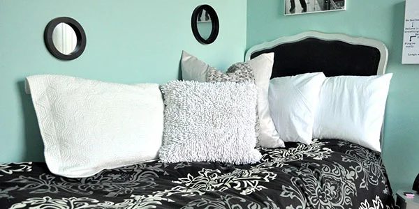 Aqua and Black Girls Bedroom