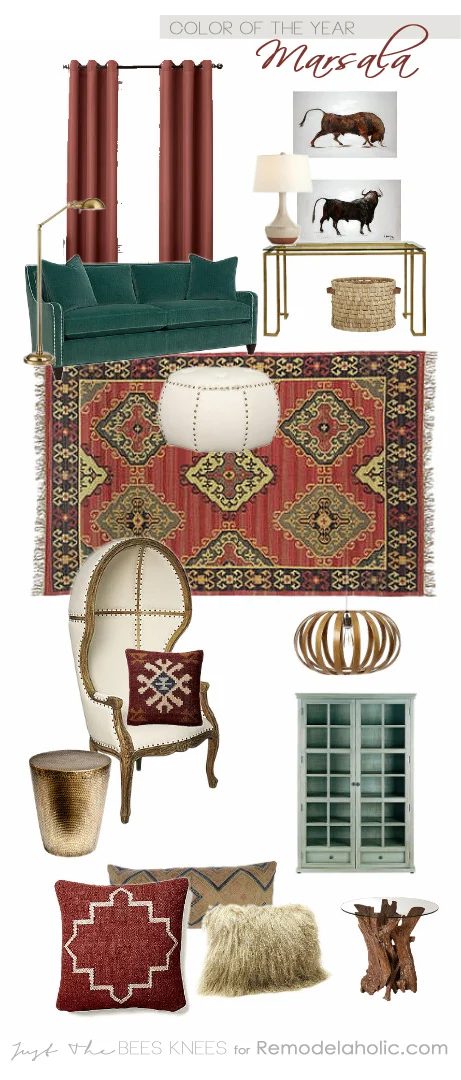 Decorating with the Color of the Year- Marsala on Bekob.com