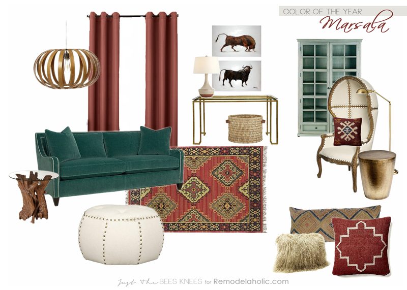 Decorating with the Color of the Year- Marsala on Bekob.com
