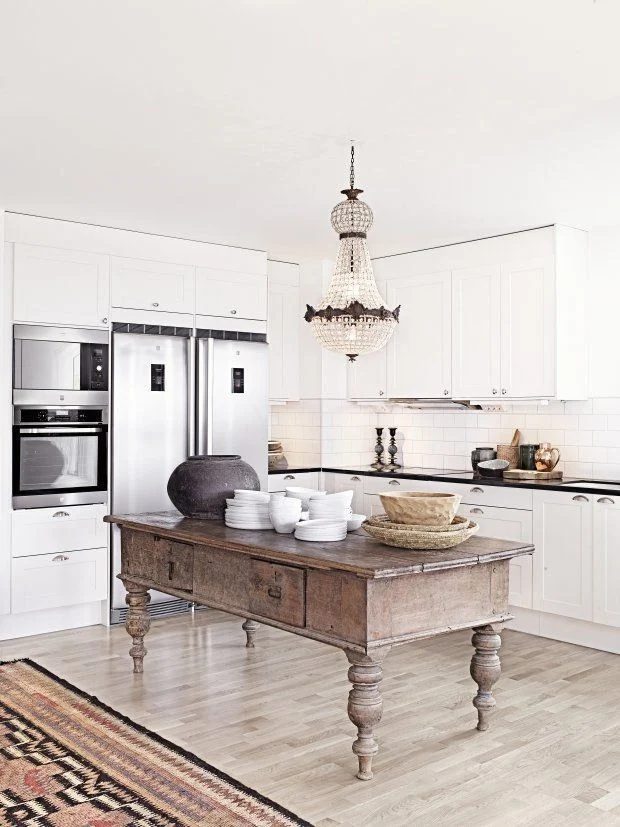 rustic glam kitchen island