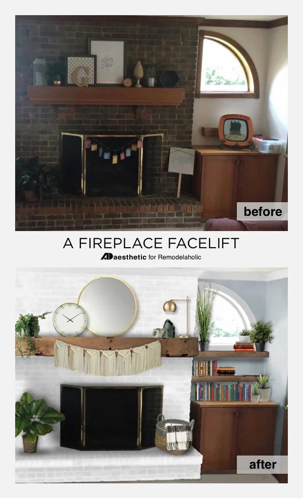 Brick Fireplace Facelift