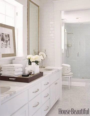 Decorating with White @Bekob - white bath with tile