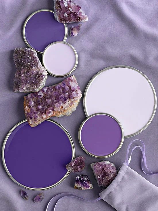 Great tips for decorating with 2018 Pantone Color of the Year Ultra Violet - Purple Paint Colors Via BHG