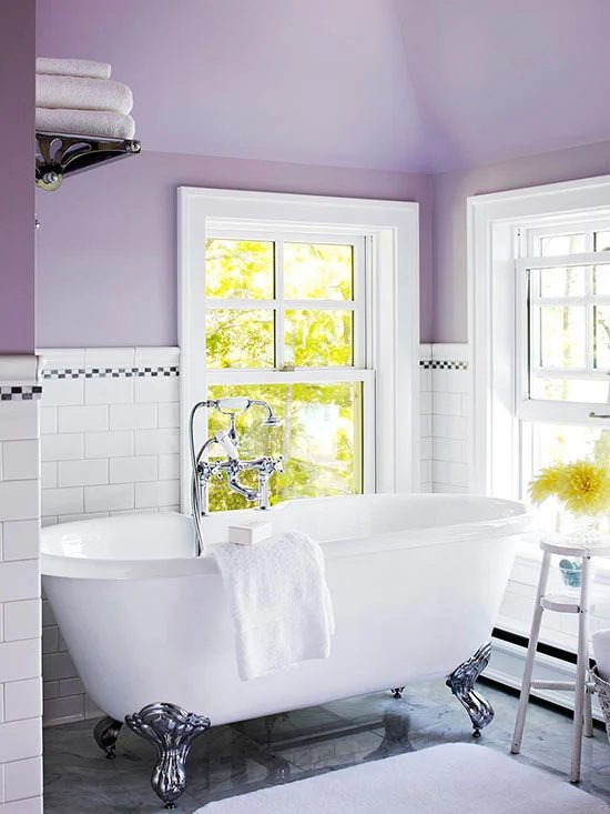 Pale Purple Bathroom Via BHG