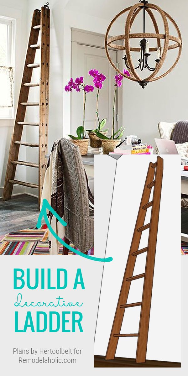 Build A Decorative Handmade Ladder, Vintage Wood Orchard Ladder, Bekob