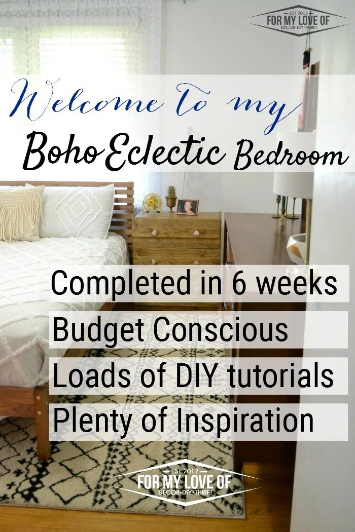 Welcome To My Boho Eclectic Bedroom Makeover completed n 6 weeks modest-cost conscious loads of handmade tutorials and plenty of inspiration