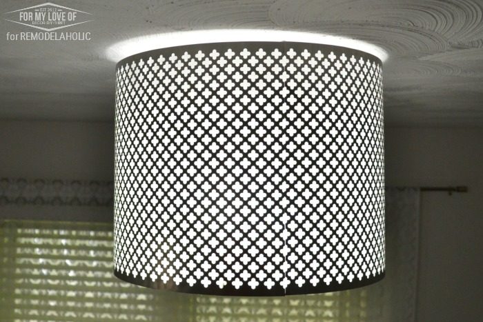 punched decorative ceiling lights fixture shade and ceiling light fixture method