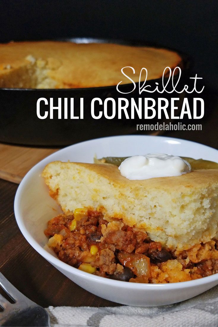 A quick and yummy dinner option, skillet chili cornbread via Bekob.com