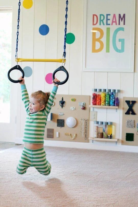 add gymnastic rings for a clearly fun playroom