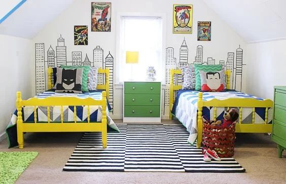 Shared Kids Space Inspiration - modern superhero LOVE