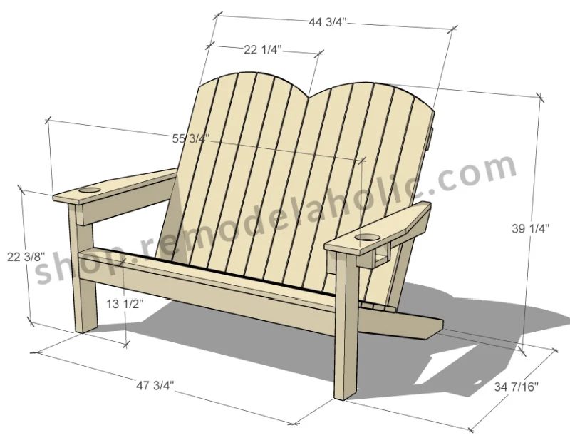 Handmade Adirondack Bench Plan (with Cupholders!)