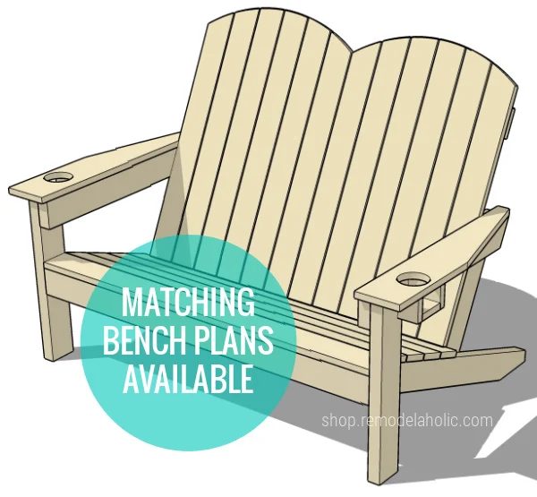 Matching Adirondack Bench And Chair Plans, Bekob