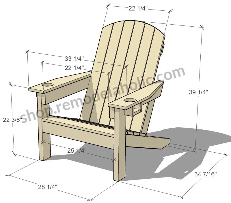 Handmade Adirondack Chair Plan (with Cupholders!)