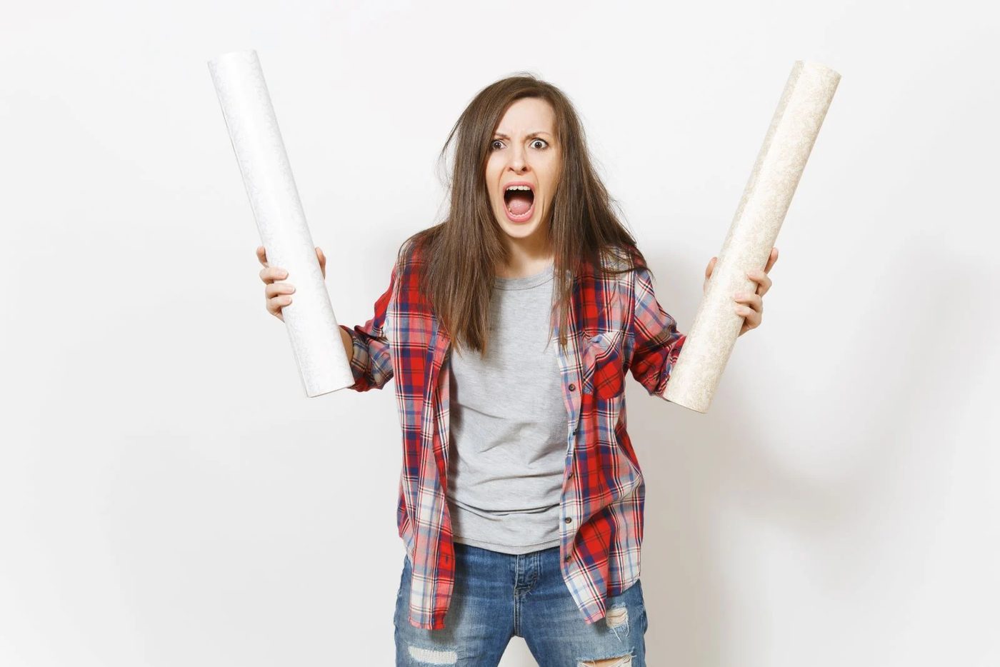 Shocked Woman Holding Wallpaper Dp