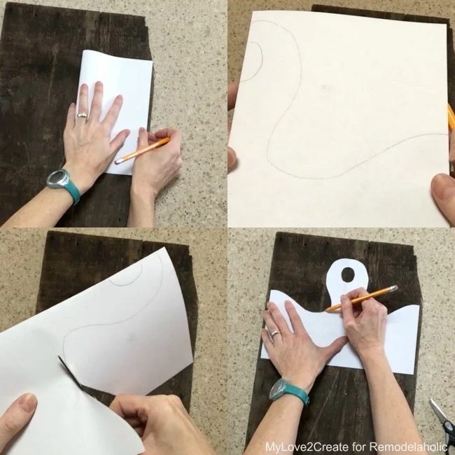 template for antique cutting board handle, MyLove2Create for Bekob