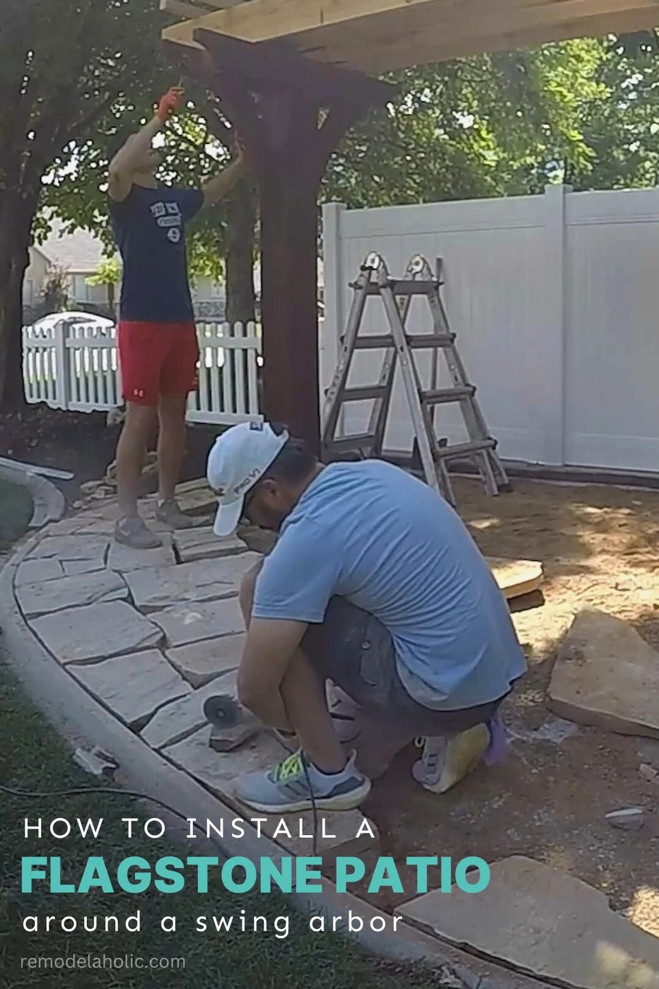 How To Install A Flagstone Patio Around A Handmade Swing Arbor, Bekob