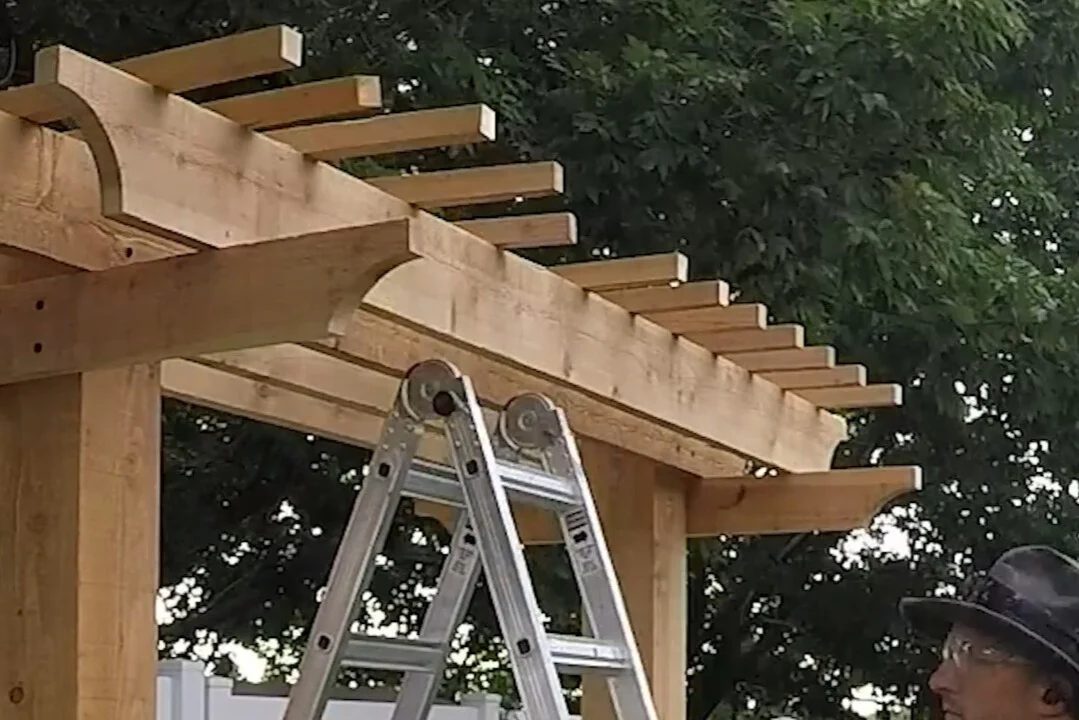 Handmade Arbor Swing: How to Install Rafters / Purlins