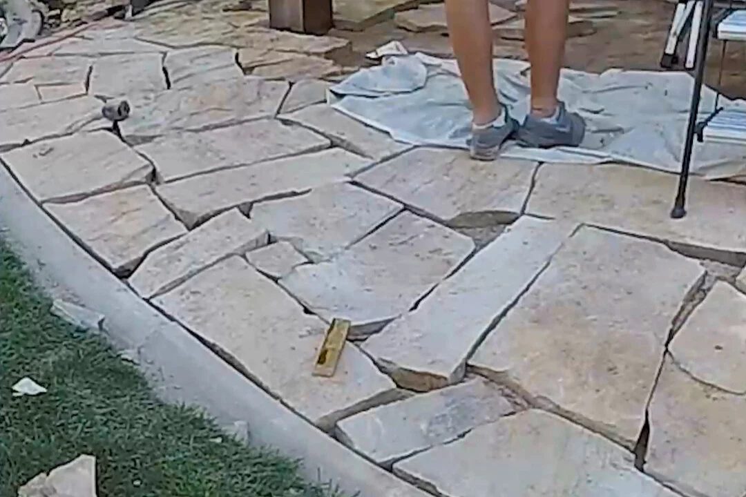Handmade Arbor Swing: How to a Install Flagstone Patio