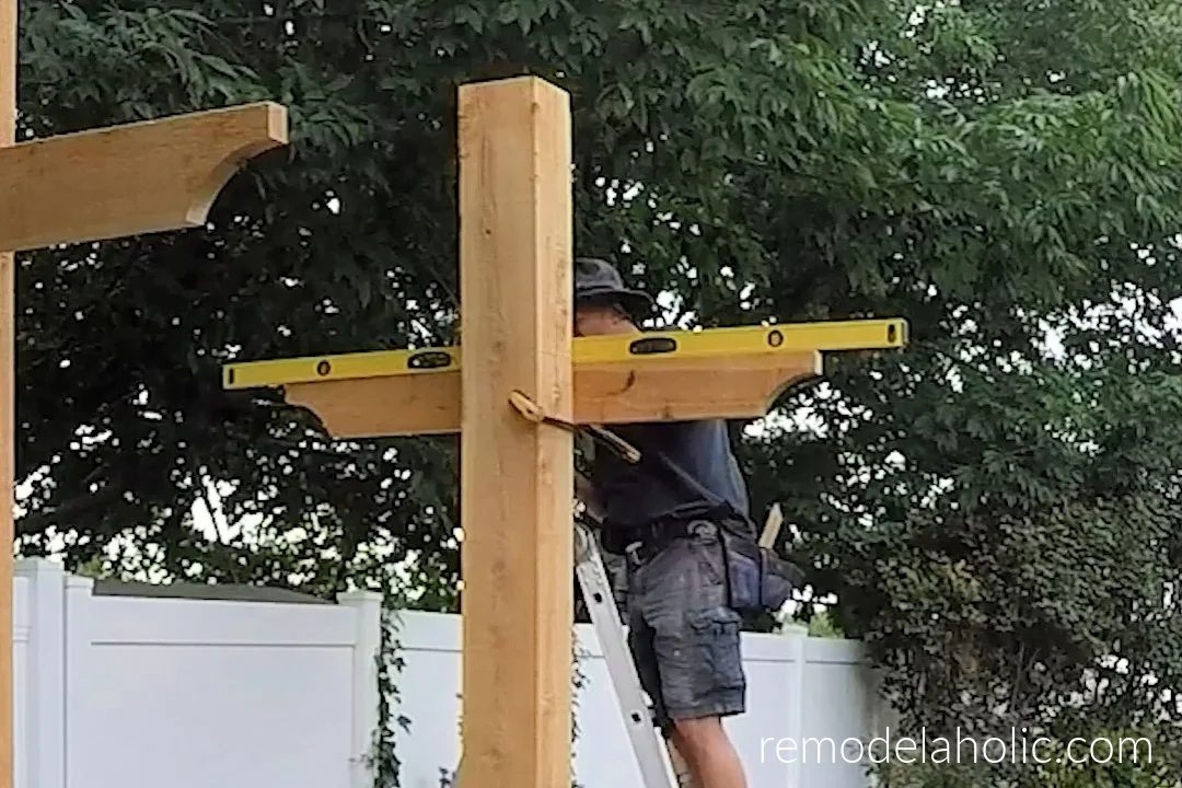 How To Install 2x6 Wood Beam Supports On A Handmade Swing Arbor, Bekob