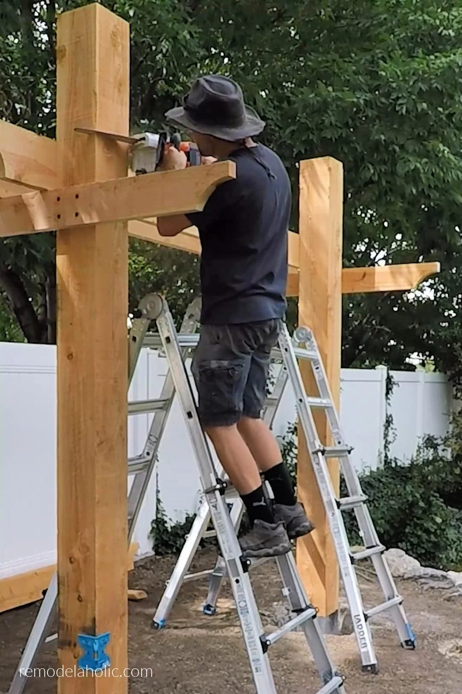 Diy Swing Arbor Add Swing Beam Rafters And Trim Posts, Bekob