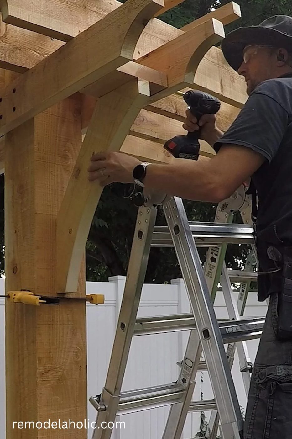 How To Install Wood Knee Brace Supports On A Handmade Swing Arbor Beam Support, Bekob