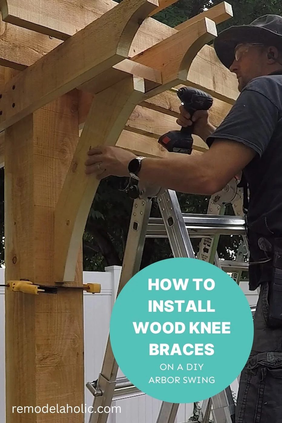 How To Install Wood Knee Braces On A Diy Arbor Swing, Bekob