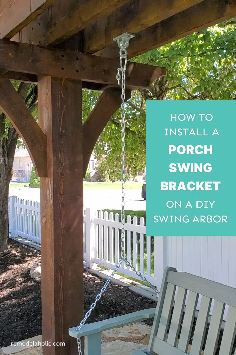 How To Install A Porch Swing Bracket On A Handmade Swing Arbor, Bekob