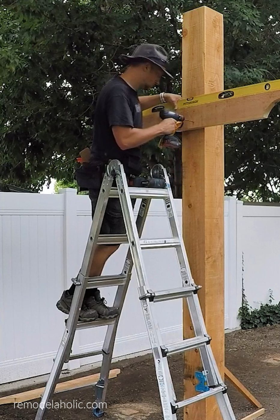 How To Install Wood Beam Supports On Handmade Swing Arbor Posts, Bekob
