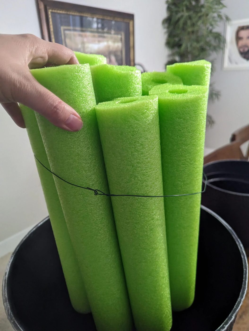 Handmade Artificial Plants for Outdoor Planter - how to use an inexpensive planter and low-cost fake plants to make a strong outdoor planter arrangement