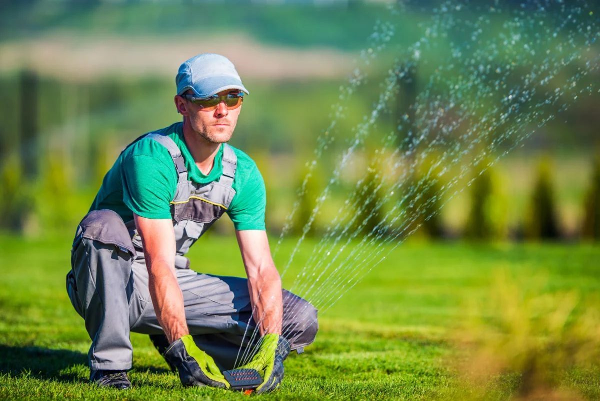 Man Testing Automatic Plant Watering System Deposit Phots