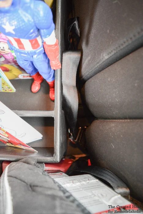 handmade car organizer latch system