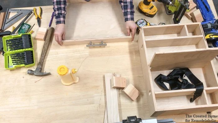 handmade car organizer drawer