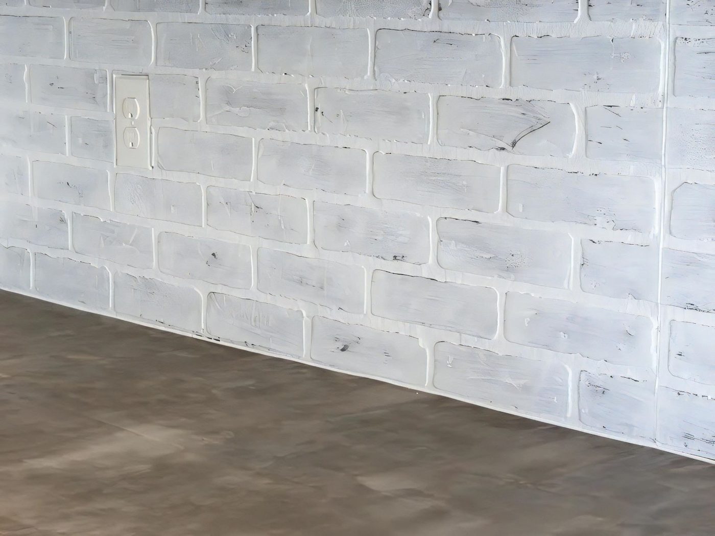 11a Whitewashed Faux Brick Backsplash 17 Of 18 102903