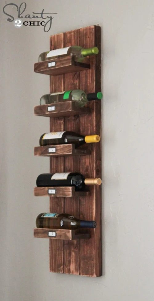 handmade wall wine rack