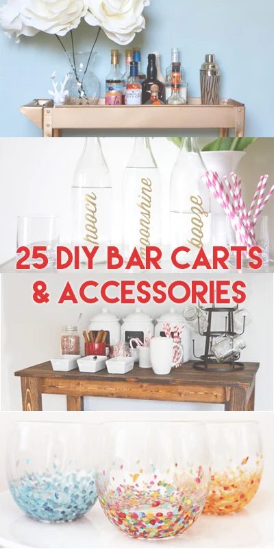 These options for making your own Handmade bar carts and accessories will have you entertaining in style this holiday season!