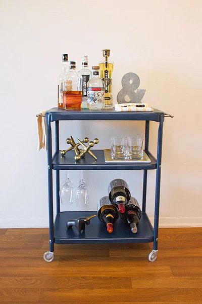 office cart turned bar cart
