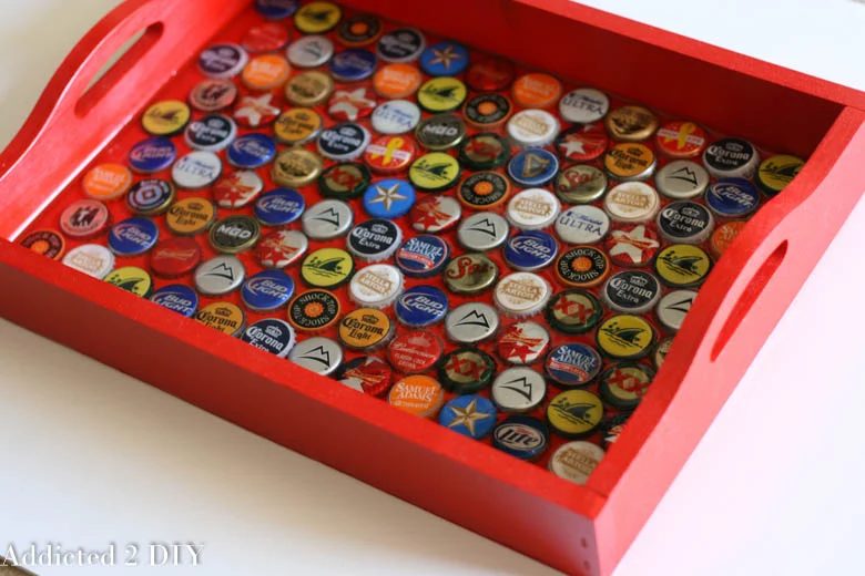 handmade bottlecap tray